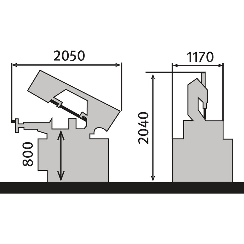 Serra de fita para metal com estrutura inclinável manual Metallkraft (BMBS 300 x 320 H DG)
