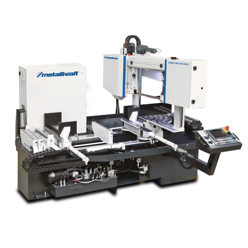 Sierra de cinta horizontal para metal de dos columnas totalmente automática Metallkraft (HMBS 340 CNC-DG-X)