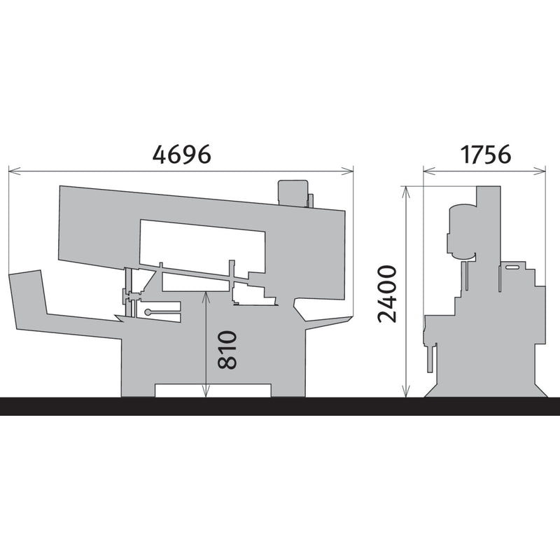 Sierra de cinta horizontal para metal Metallkraft (HMBS 540 HA X DG HORIZONT)