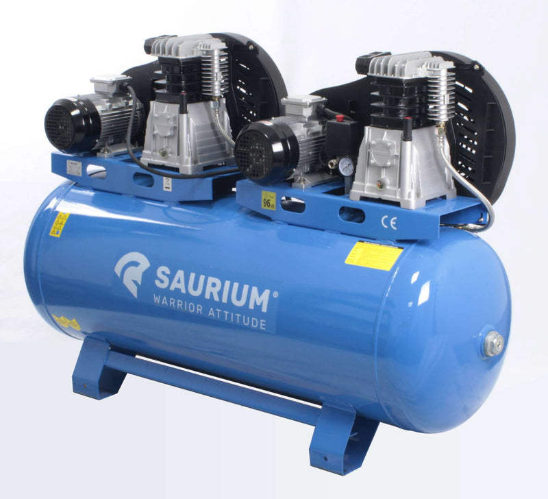 Compressor de Ar Correia, 270L, 4 hp + 4 hp, 10Bar, Trifásico
