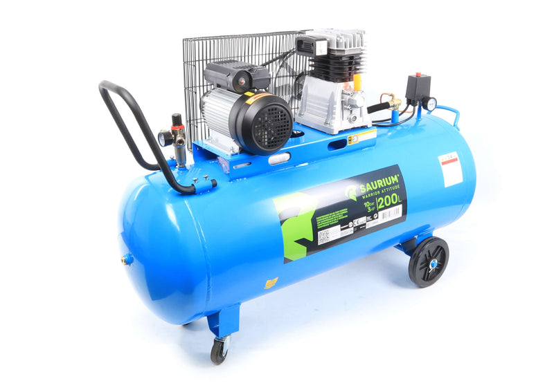 Air Compressor, Belt, 200L, 3hp, 10Bar - SAURIUM®