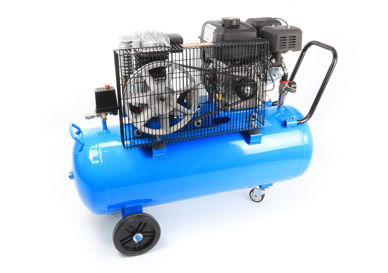 Compressor de Ar Correias, Gasolina, 100L, 10Bar, 7HP