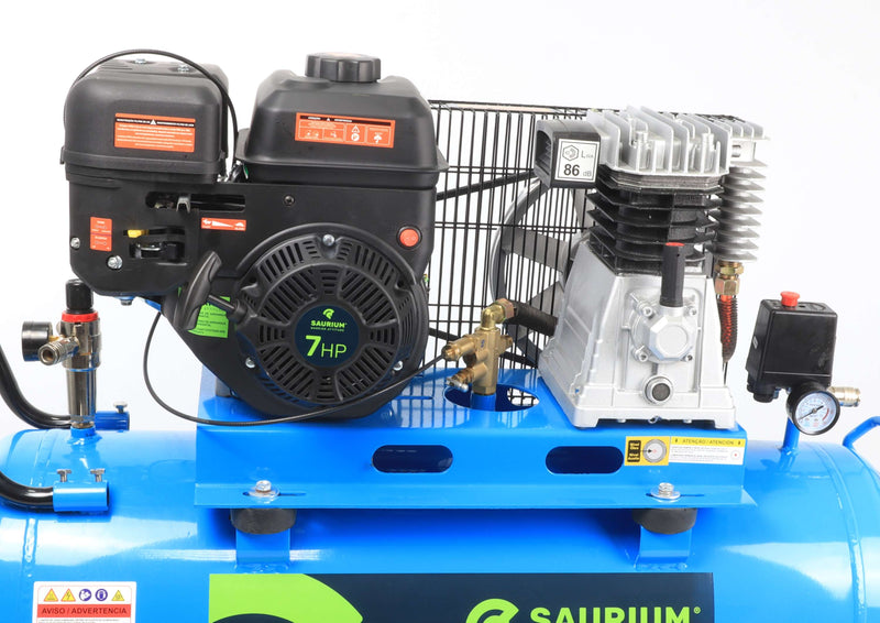 Compressor de Ar Correias, Gasolina, 100L, 10Bar, 7HP