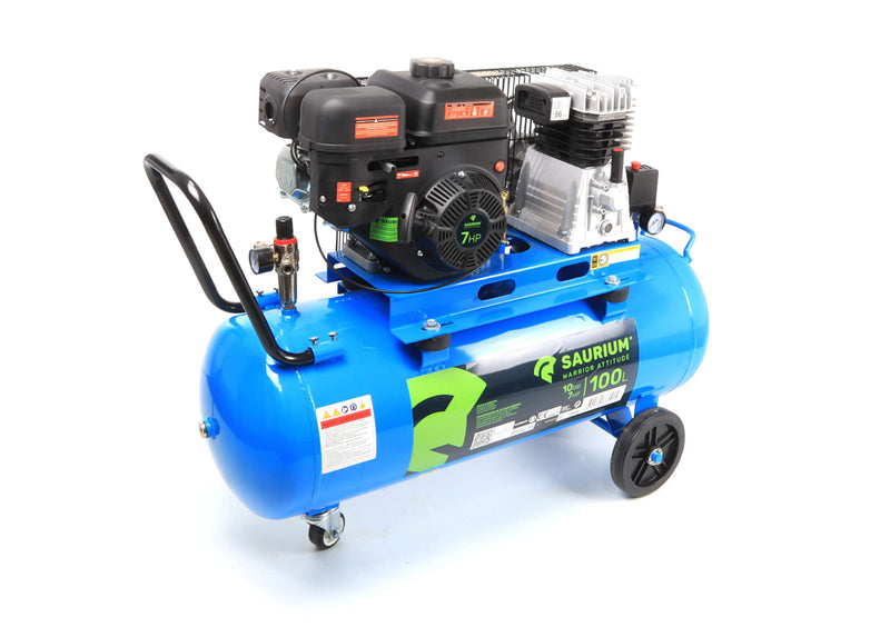 Compressor de Ar Correias, Gasolina, 100L, 10Bar, 7HP