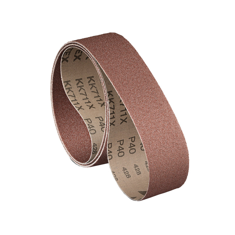 Conjunto de cintas abrasivas de tecido para aço inoxidável, aço e metal, universal Metallkraft (2000 x 150 mm)