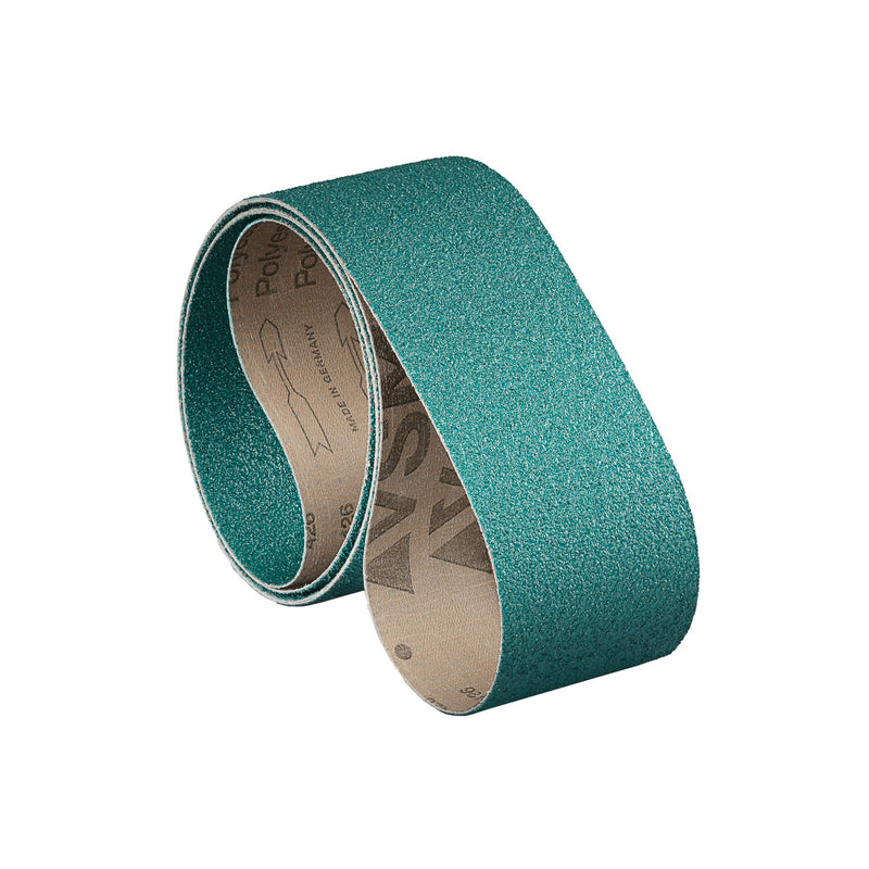 Juego de bandas abrasivas de tela para acero inoxidable, acero y metal, universal Metallkraft (1220 x 100 mm)