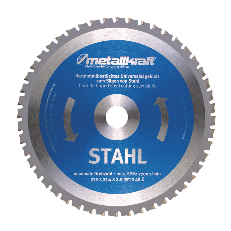 Hoja de sierra para acero Metallkraft (Ø 230 x 2,0 x 25,4 mm T48)