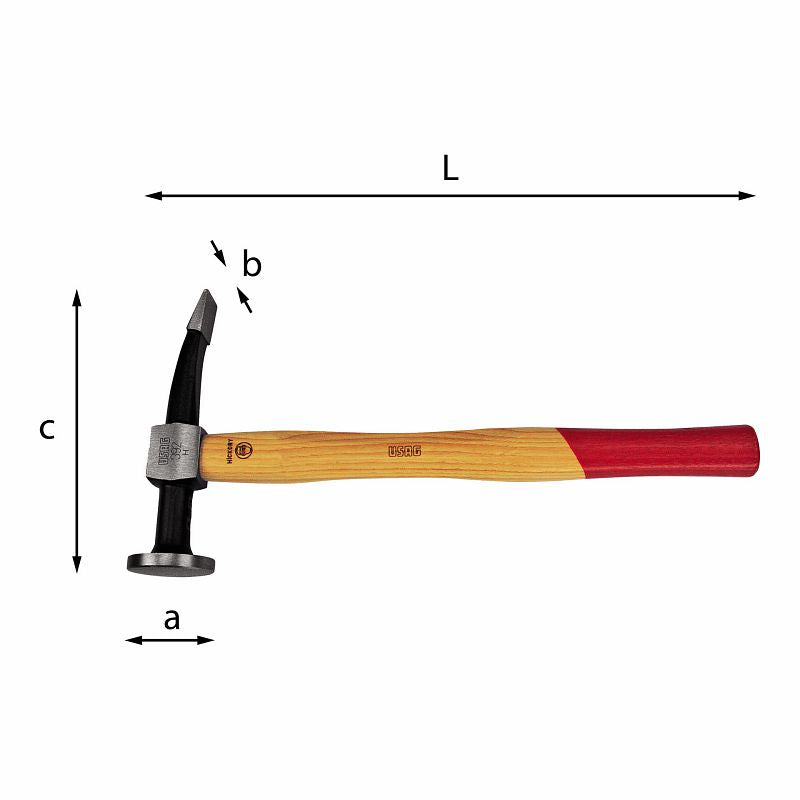 Martelo USAG (392) com cabeças de cinzel planas, redondas e curvas