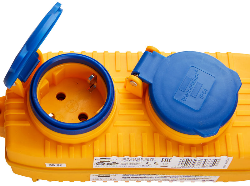 Cabo de construção Brennenstuhl IP54 com Powerblock 10m preto H07RN-F 3G1.5