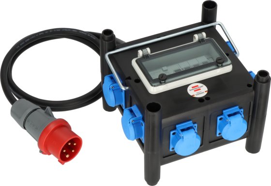 Distribuidor de energia compacto de borracha Brennenstuhl BSV 3 FI/16-7 IP44 2m H07RN-F5G2.5