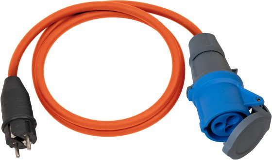 Brennenstuhl Adapter Cable IP44 for Camping/Maritim 1,5m orange H07RN-F 3G2.5 earthed plug
