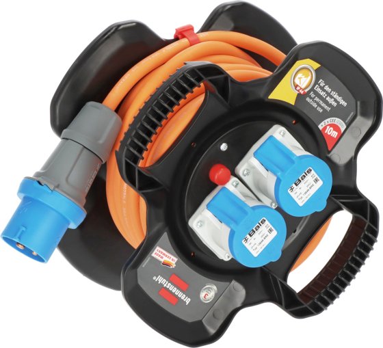 Carrete de cable de goma Brennenstuhl X-Gum CEE IP44 para camping/marítimo, 10 m, H07RN-F 3G2.5