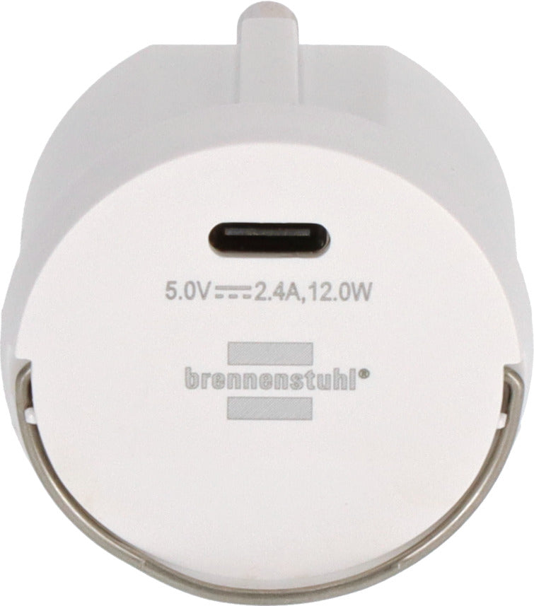 Brennenstuhl USB C Socket Adapter 2.4A white