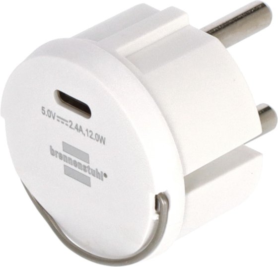 Brennenstuhl USB C Socket Adapter 2.4A white