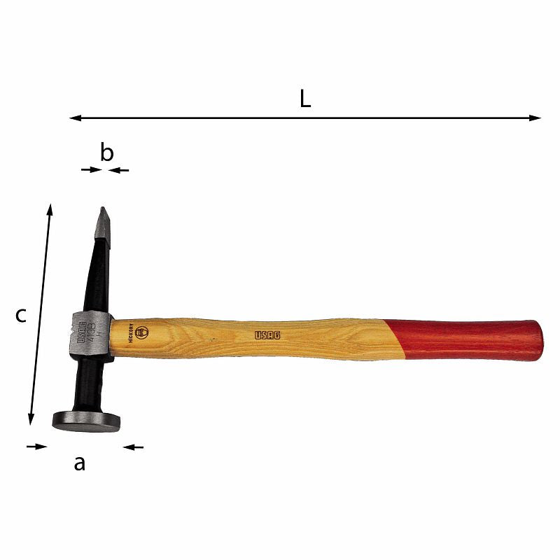 Martelo USAG (413 B) com cabeça plana redonda e formão horizontal
