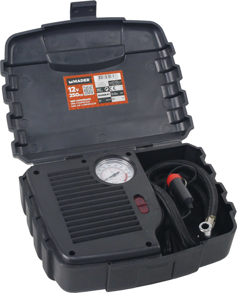 Mini compresor de aire, 250 PSI, 12 V - MADER®