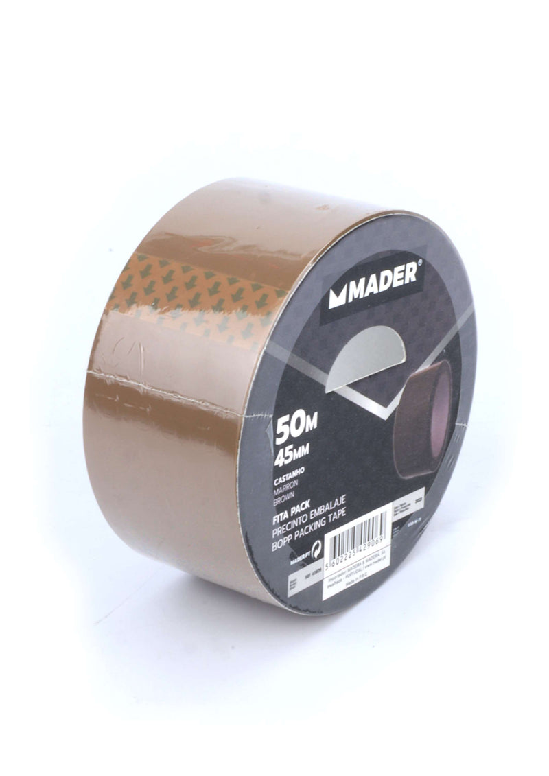 Cinta de embalaje Bopp, 45 mm x 50 m, marrón - MADER®