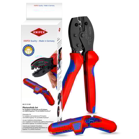 Knipex (00 31 31 V01 SB) Photovoltaic Installations Set With ErgoStrip® PV and KNIPEX PreciForce