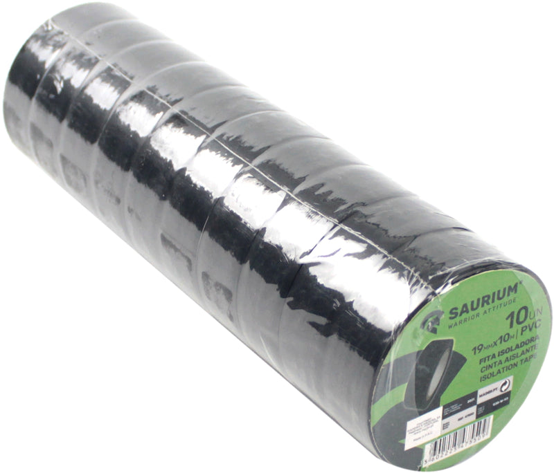 Cinta aislante, 19 mm x 10 m, 10 unidades - SAURIUM®
