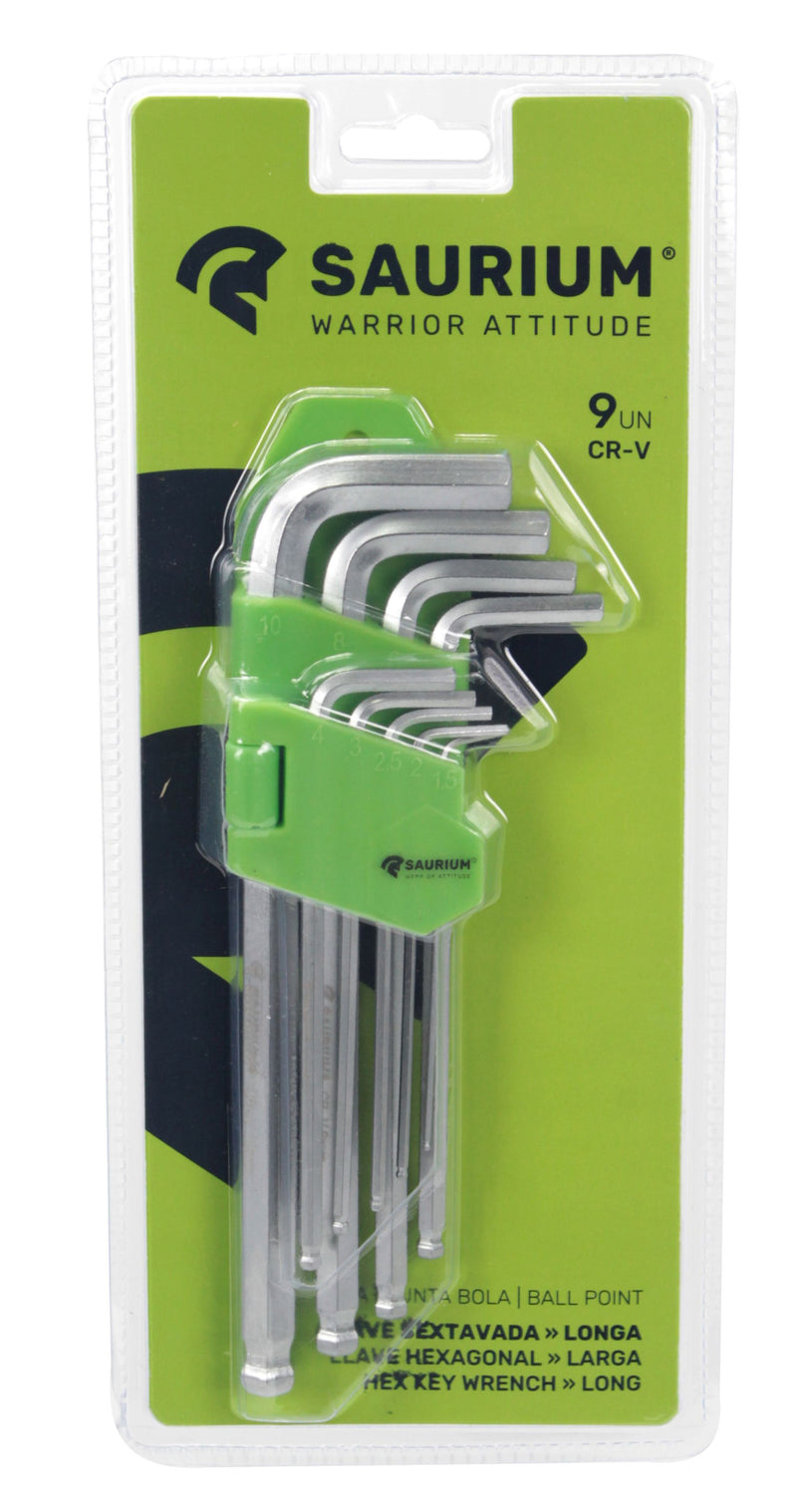 Allen Key, Long with Ballpoint, 9un - SAURIUM®