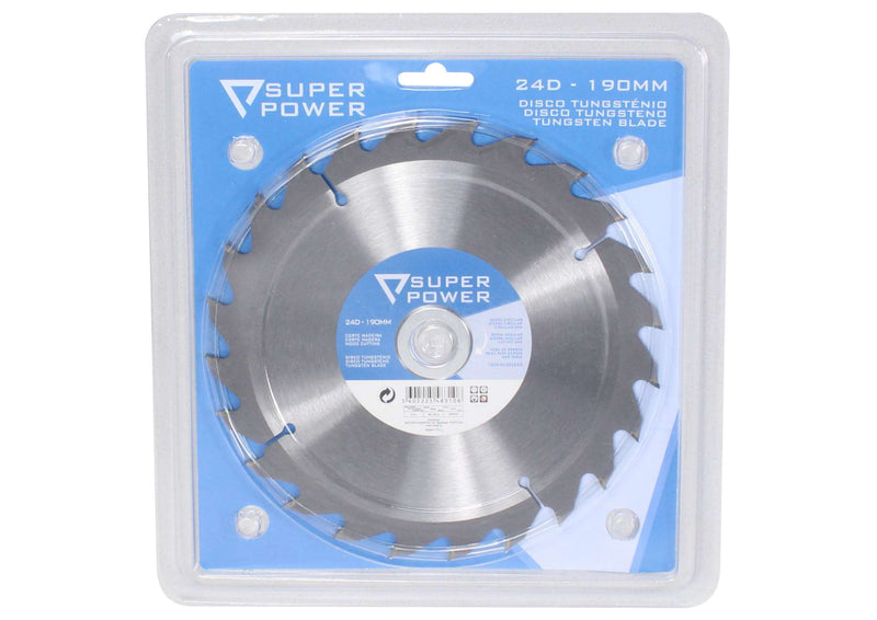 Hoja de tungsteno, 190 mm, corte de madera - SUPER POWER
