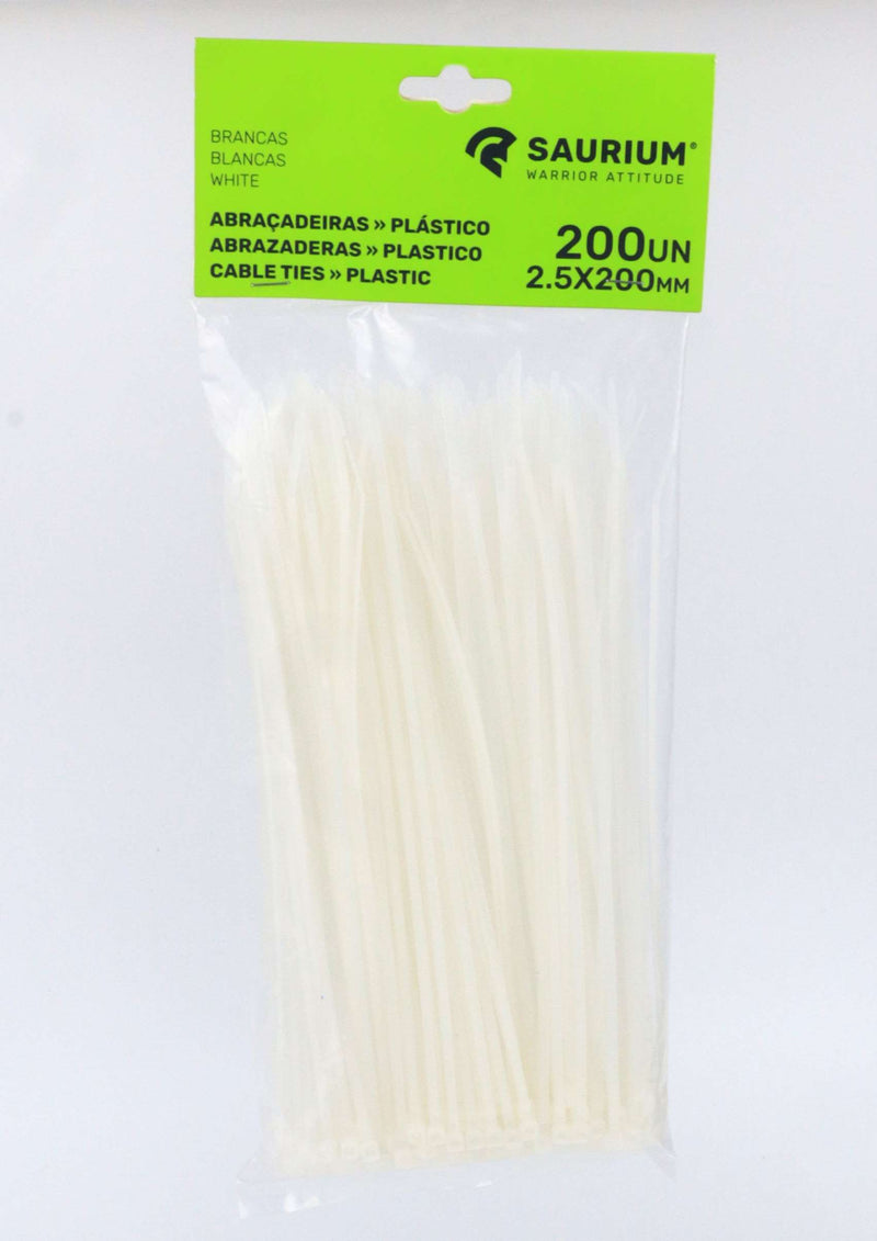 Abraçadeira Plástico Branca, 2,5 x 200mm