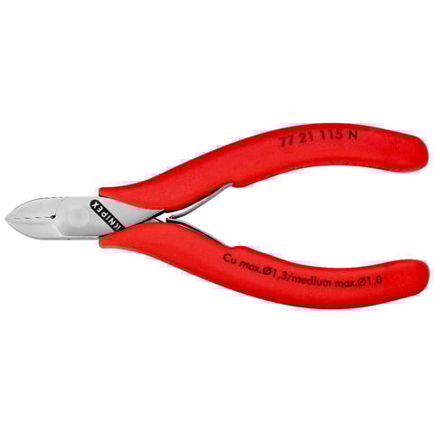 Knipex (77 21 115 N) Alicate de corte diagonal para electrónica con junta de caja.