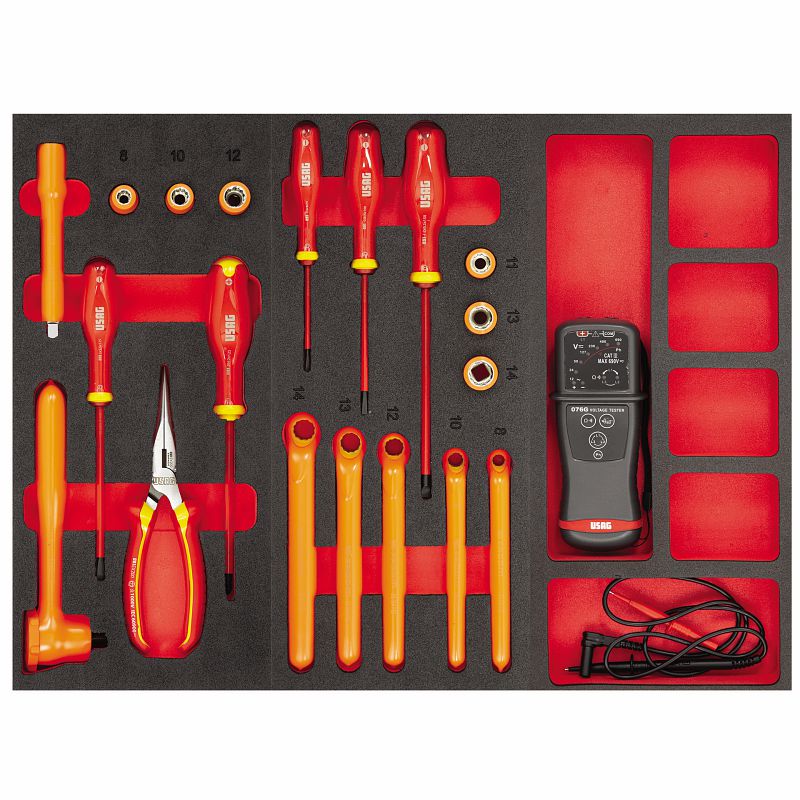 USAG (495 098HYB) Assortment For Safety And Maintenance Of Battery Cells (20 Pcs.) - 1 Drawer