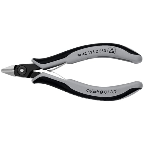 Alicate de corte lateral eletrónico de precisão Knipex (79 42 125 Z ESD)