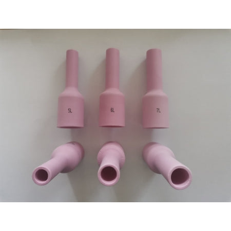 5 bicos cerâmicos com lente de gás longa para maçarico TIG 17 - 18 - 26