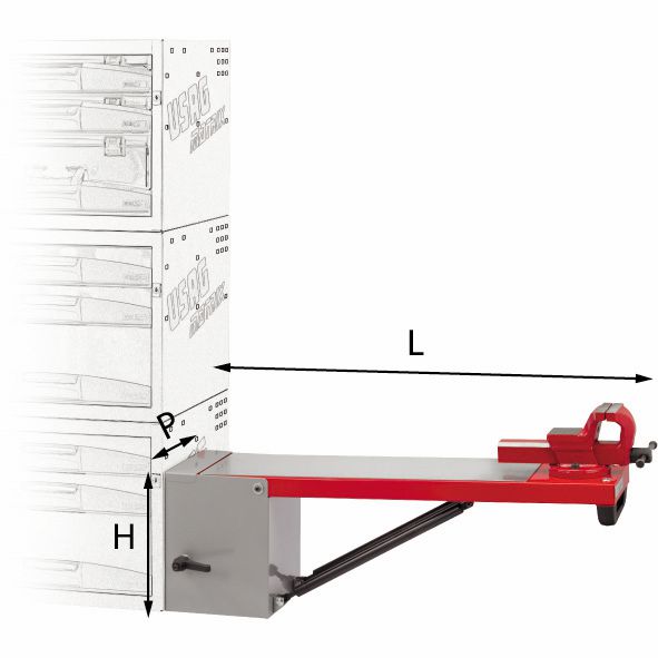 USAG (5002 ZM5) Encimera plegable con tornillo de banco