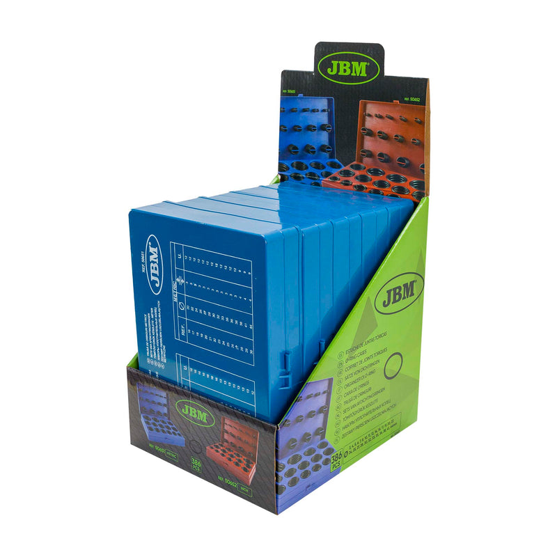 JBM (50651) Jogo de anilhas de vedação com anel O métrico, 386 peças