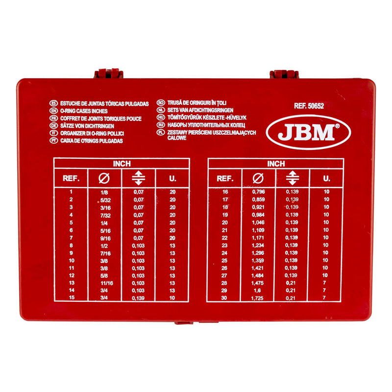 Conjunto de anilhas de vedação JBM (50652) Imperial O-Ring, 382 peças