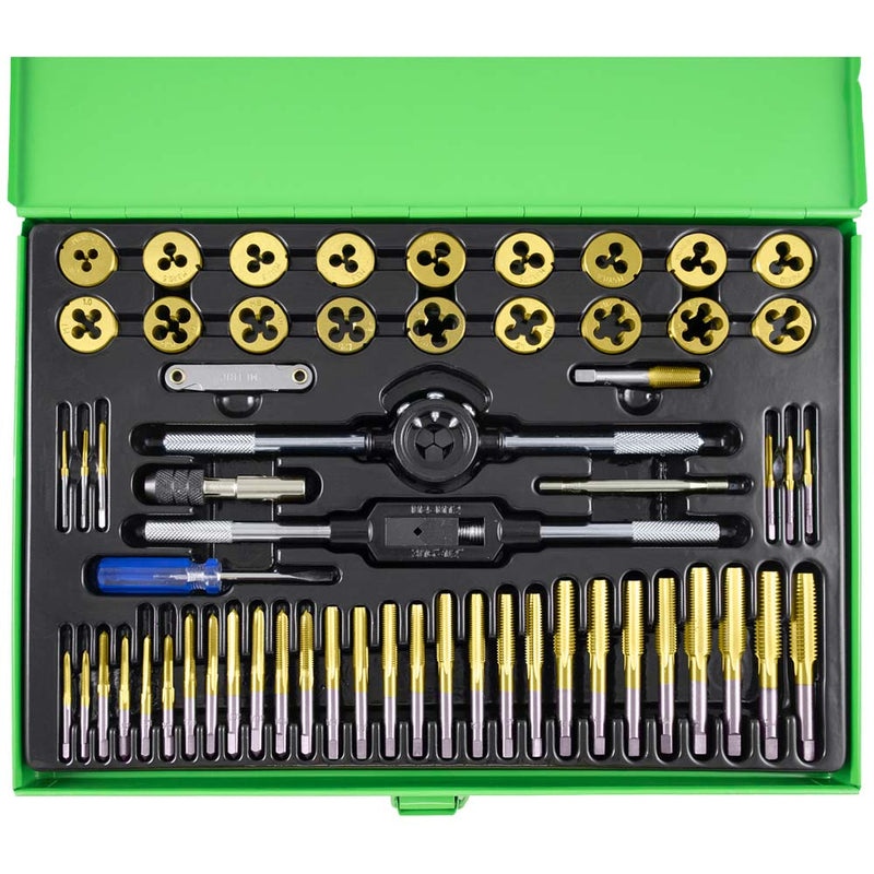 Estojo métrico JBM (50792) com 58 peças de machos e cossinetes revestidos a titânio