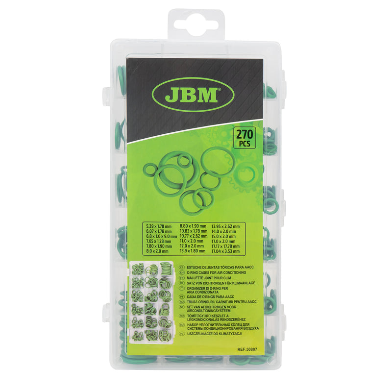 JBM (50807) Air Conditioning Rubber O-Ring Assortment 270pcs