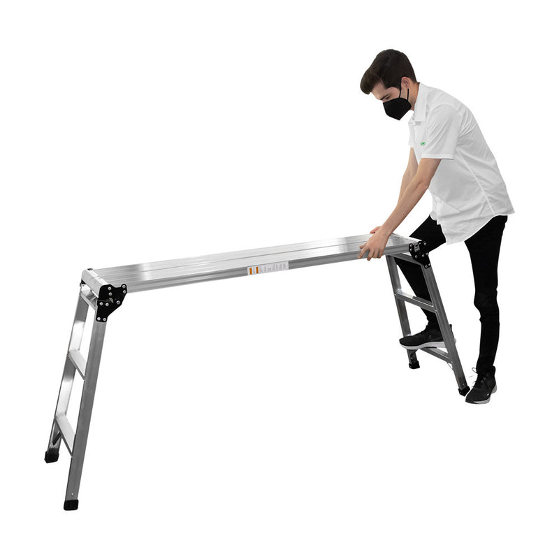 Plataforma de trabalho em alumínio com degrau grande JBM (50913)