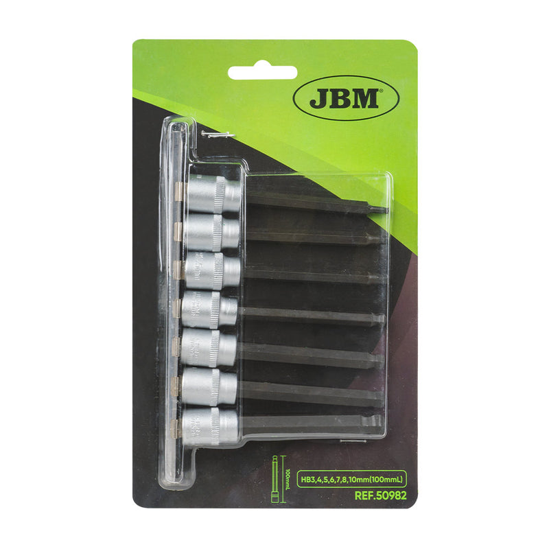 JBM (50982) 7-Piece Set Of Ball-End Allen Bits With 3/8" Socket