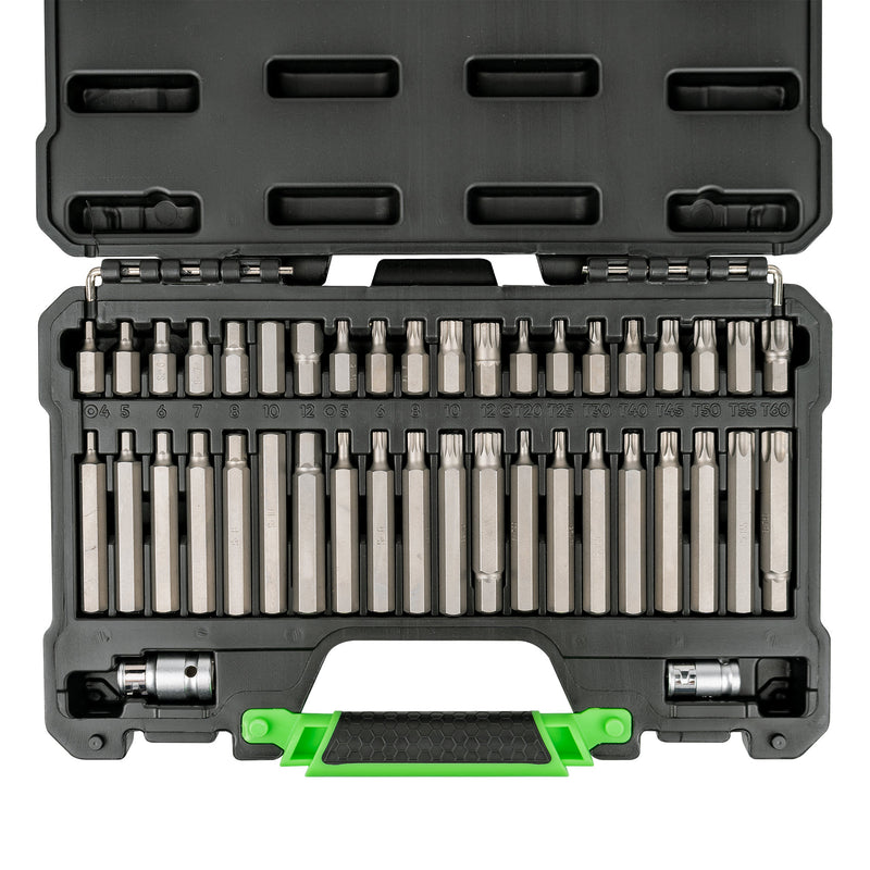 JBM (50983) Estojo de ferramentas com 42 peças, incluindo bits hexagonais de 1/2" e 3/8", de 12 pontas e Torx.