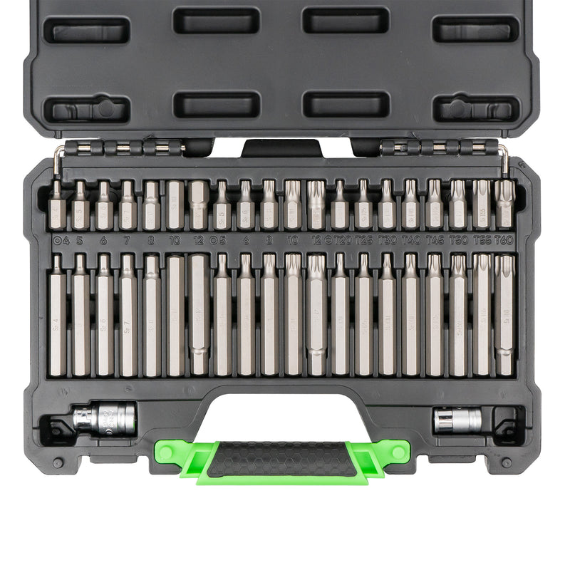 JBM (50985) 42-Piece Tool Case With 1/2" And 3/8" Hex, 12-Point, And Tamper-Proof Torx Bits