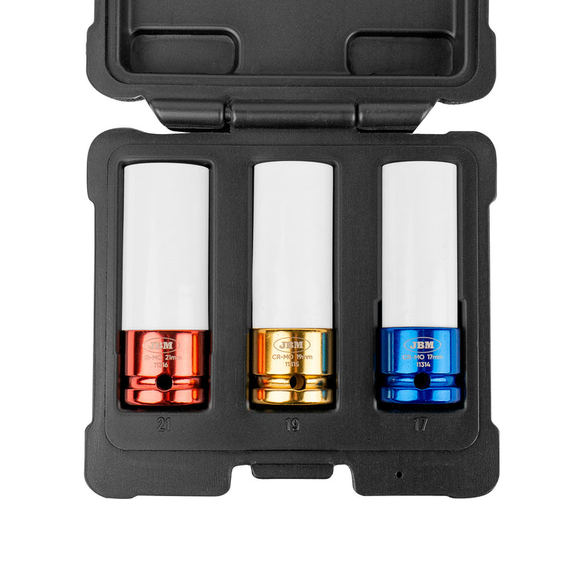 JBM (51336) Jogo de Casquilhos de Impacto para Jantes de Liga Leve com 3 Peças