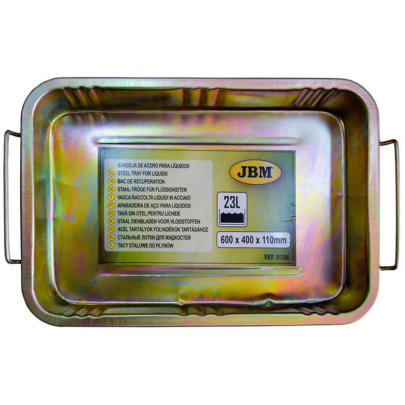 JBM (51356) Steel Tray For Liquids 23l