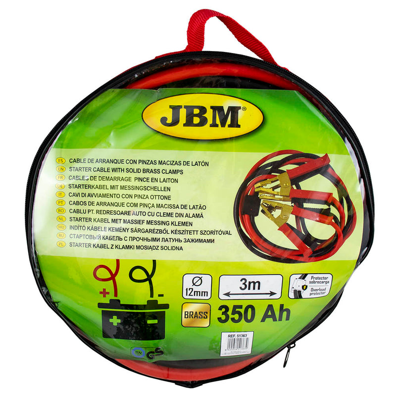 JBM (51363) Jump Start Cable 35mm2 X2 / 3m With Solid Brass Clamps