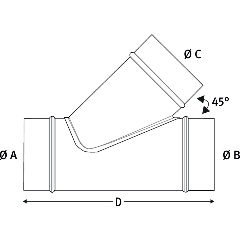 Holzstar (5143705) Ramo 45° ⌀160/120/120