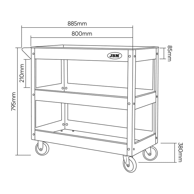Carrinho de Oficina de 3 Níveis JBM (51576)