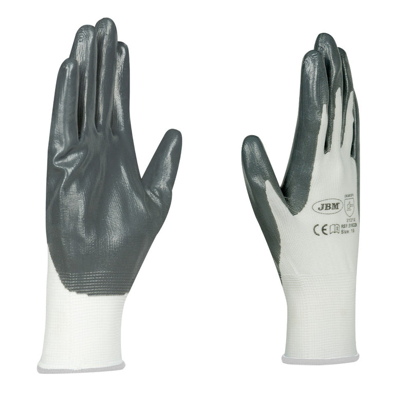 JBM (51634) Palm Nitrile Coated Gloves T.9