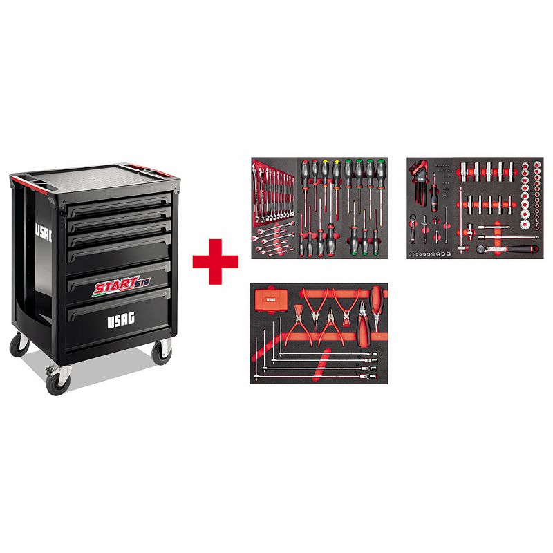 USAG (516 ST6NMA) Gabinete con ruedas Start con surtido automotriz 495 MAA (155 pzas.)