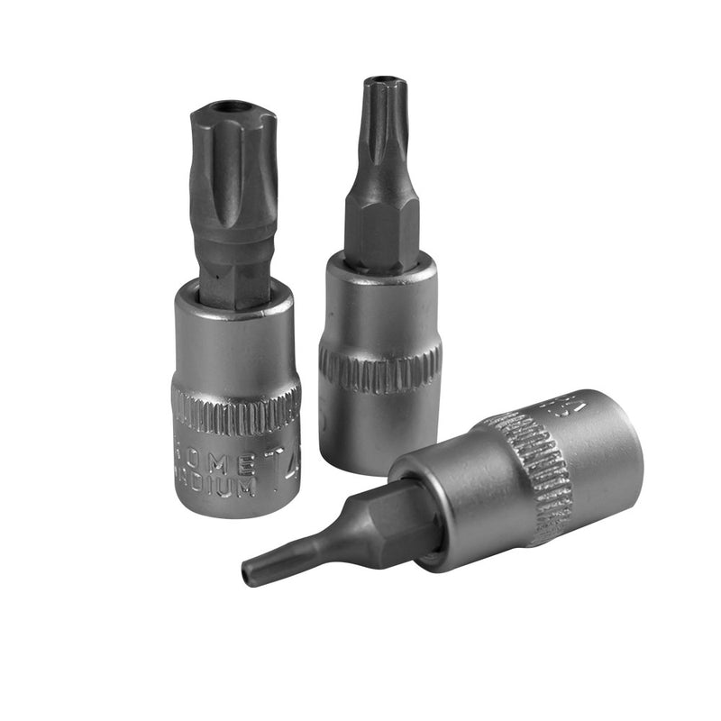 JBM (51746) Juego de 7 puntas Torx inviolables de 5 dientes con vaso de 1/4"