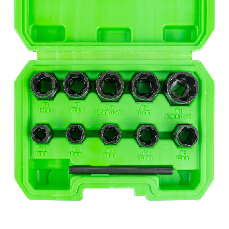 JBM (51998) Set Of 11 3/8" Twist Sockets For Removal Of Security Screw/Nuts