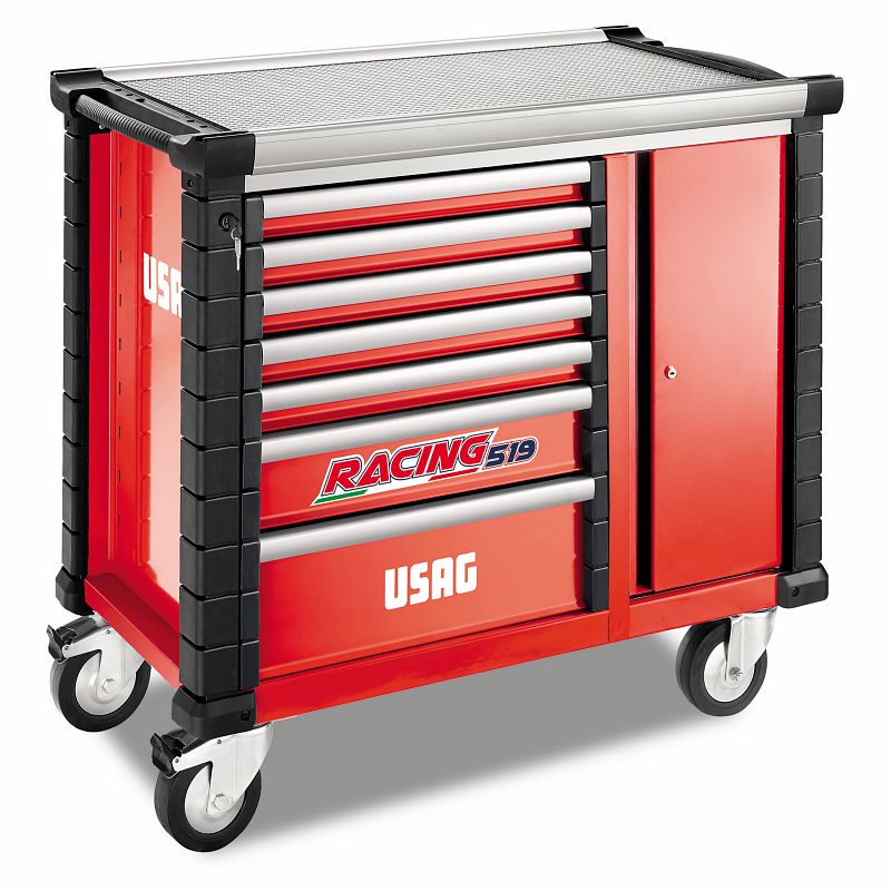 USAG (519 RBO7/3V) Racing Roller Cabinet With Side Door - 7 Drawers (Empty)