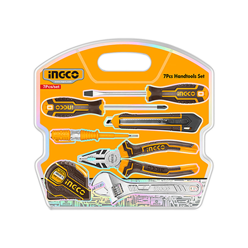 Conjunto de ferramentas profissionais INGCO (HKTH10807) com 7 peças em blister.